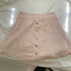 Lovers & Friends pink suede skirt